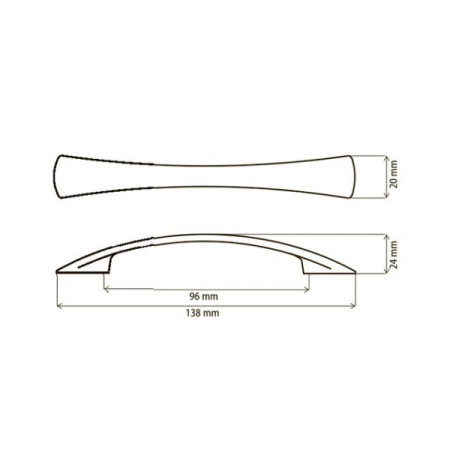 Ручки для мебели DN 90/96 G6 ХРОМ МАТОВЫЙ (АЛЮМИНИЙ)