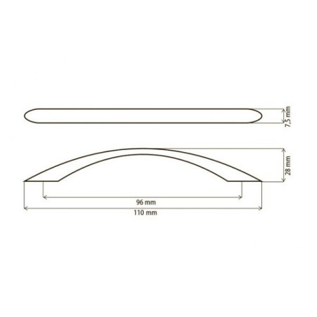 Ручка скоба матовий хром DP 82 G6 UP 8208