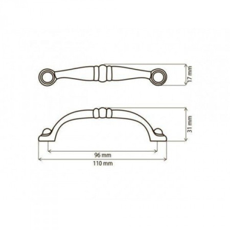 Ручка скоба 96 бронза SS 10 G4 C-1003/96 G4