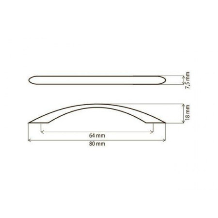 Ручка скоба нікель матовий DP 83 G5 UP 8306