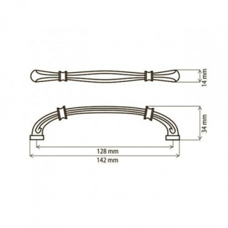 Ручка скоба 128 мм DR 49/128 G16 NEW темний нікель