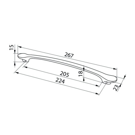Ручка для мебели CR 16/224 MBLK ЧЕРНЫЙ МАТОВЫЙ