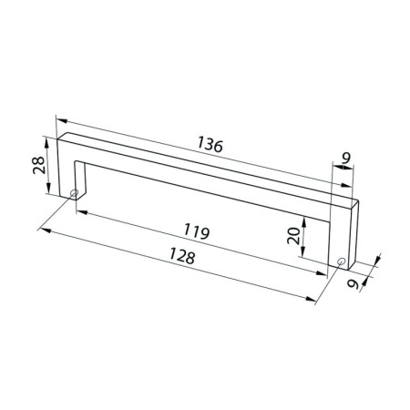 Ручка для мебели CR 40/128 ORB БРОНЗА БРАШ