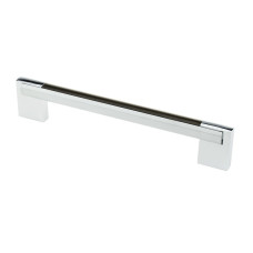 Ручка для мебели D-450/128 G2/WOOD WD ХРОМ/ВЕНГЕ ТЕМНЫЙ