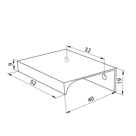 Ручки для мебели DV-002/32 L-52 AL АЛЮМИНИЙ
