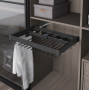 Вішалка для брюк висувна, з вставкою-органайзером на тандем blum, 660-690х475х125, секція 700мм, АНТРАЦИТ S-6712-A 