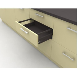 Система выдвижных ящиков InnoTech Atira частичного выдвижения L350 антрацит H144 (бок Н70+1 релинг) c доводчиком SilentSystem