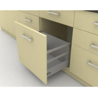 Системы для выдвижных ящиков InnoTech Atira полного выдвижения L350 серебро H287 (бок Н70+2 релинга) c доводчиком SilentSystem