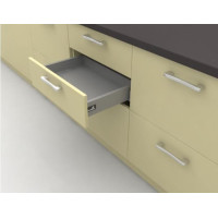 Ящик выдвижной InnoTech Atira частичного выдвижения L350 серебро H70 c доводчиком SilentSystem