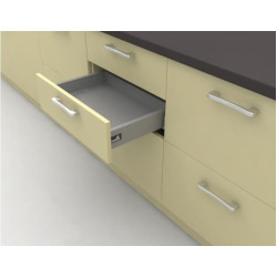 Ящик выдвижной InnoTech Atira частичного выдвижения L350 серебро H70 c доводчиком SilentSystem
