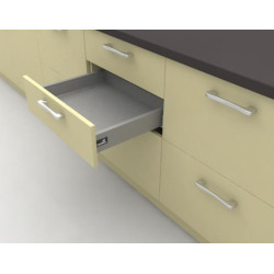 Ящики выдвижные InnoTech Atira частичного выдвижения L420 серебро H70 с доводчиком SilentSystem 