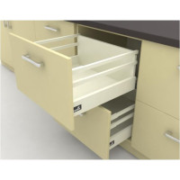 Кухонные выдвижные ящики InnoTech Atira полного выдвижения L470 белый H220 (бок Н70+2 релинга) c доводчиком SilentSystem