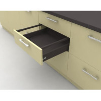 Выдвижные ящики на кухне InnoTech Atira частичного выдвижения L470 антрацит H144 (бок Н70+1 релинг) c доводчиком SilentSystem