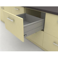 Выдвижные ящики на кухне InnoTech Atira полного выдвижения L470 серебро H176 (бок Н70+TopSide металл) c доводчиком SilentSystem