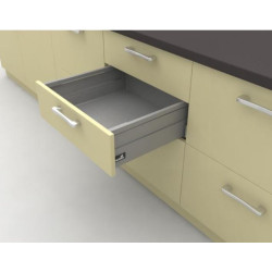 Выдвижные ящики для кухни InnoTech Atira частичного выдвижения L470 серебро H144 (бок Н70+TopSide металл) c доводчиком SilentSystem