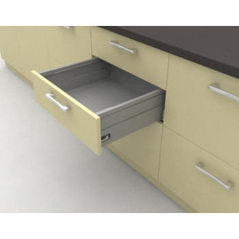 Выдвижные ящики для кухни InnoTech Atira частичного выдвижения L470 серебро H144 (бок Н70+TopSide металл) c доводчиком SilentSystem