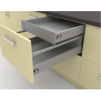 Выдвижные ящики InnoTech Atira полного выдвижения L420 серебро H70 с доводчиком SilentSystem