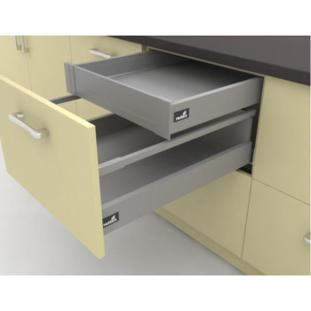 Висувні ящики InnoTech Atira повного висування L620 срібло H70 з виштовхувачем PushToOpen Висувні ящики InnoTech Atira повного висування L620 срібло H70 з виштовхувачем PushToOpen