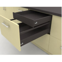 Висувні ящики InnoTech Atira повного висування L420 антрацит H70 із виштовхувачем PushToOpen