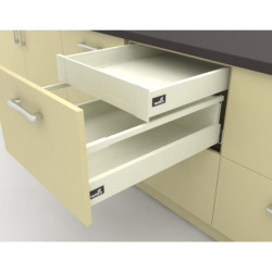 Висувний ящик InnoTech Atira повного висування L350 білий H70 з виштовхувачем PushToOpen