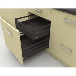 Внутренний выдвижной ящик InnoTech Atira частичного выдвижения L470 антрацит H144 (1 релинг) c доводчиком SilentSystem