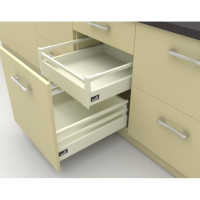 Выдвижной ящик InnoTech Atira полного выдвижения L470 белый H144 (1 релинг) c выталкивателем P2O
