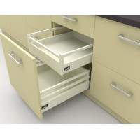 Ящик висувний InnoTech Atira повного висування L470 білий H144 (1 релінг) із доводчиком SilentSystem