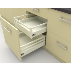 Ящик висувний InnoTech Atira повного висування L470 білий H144 (1 релінг) із доводчиком SilentSystem