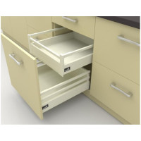 Внутрішній висувний ящик InnoTech Atira часткового висування L470 білий H144 (1 релінг) із дотягом SilentSystem
