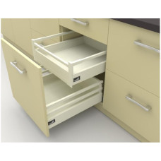 Внутрішній висувний ящик InnoTech Atira часткового висування L470 білий H144 (1 релінг) із дотягом SilentSystem