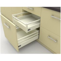 Внутренний выдвижной ящик InnoTech Atira частичного выдвижения L470 белый H144 (1 релинг) c доводчиком SilentSystem 