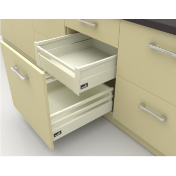 Выдвижные ящики InnoTech Atira частичного выдвижения L470 белый H144 (бок Н70+TopSide металл) c доводчиком SilentSystem