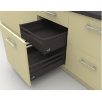 Внутренний выдвижной ящик InnoTech Atira полного выдвижения L470 антрацит H144 (бок Н70+TopSide металл) c доводчиком SilentSystem