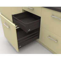Выдвижные ящики InnoTech Atira частичного выдвижения L470 антрацит H144 (бок Н70+TopSide металл) c доводчиком SilentSystem
