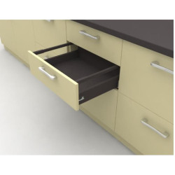 Выдвижные ящики InnoTech Atira частичного выдвижения L420 антрацит H144 (бок Н70+1 релинг) c доводчиком SilentSystem