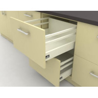 Системы выдвижных ящиков InnoTech Atira частичного выдвижения L520 белый H220 (бок Н70+2 релинга) c доводчиком SilentSystem
