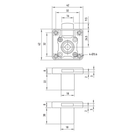 Замок для шафи Muller CN 22mm