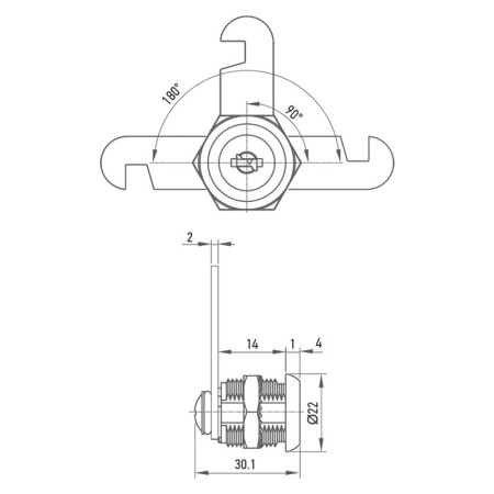 Замок для шкафчика в раздевалку Muller CN 20mm