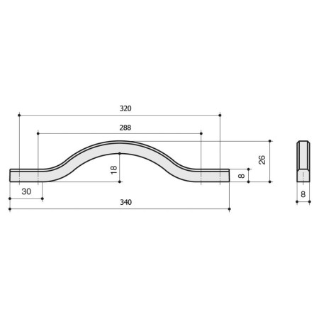 Ручка-скоба Citterio Giulio 320-288 мм (8 1115.320288.0252) черный матовый