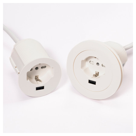 Меблева розетка ASA Versatag 1x220 1xUSB біла (060.36F.00002)