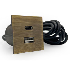 Мебельная USB розетка  ASA VersaPick type A+C состаренная бронза (060.29Z.00047)