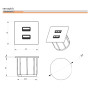 Мебельная USB розетка  ASA VersaPick type A+C состаренная бронза (060.29Z.00047)