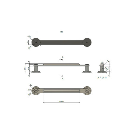 Ручка-скоба Citterio Giulio 160 мм (8 1202.0160.0252) черный матовый