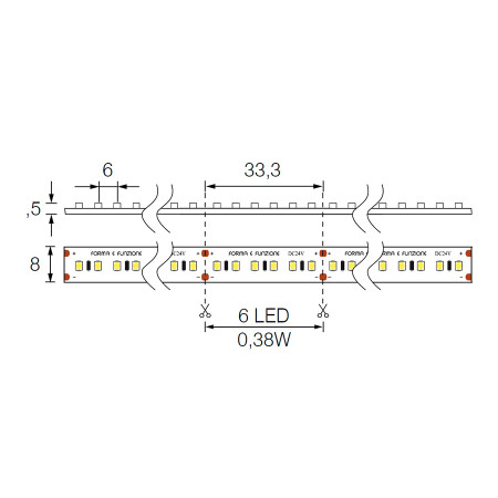 Світлодіодна стрічка 5000 24V BOBINA (5L543C) 11,40W тепле світло