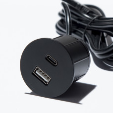 Мебельная USB розетка  ASA VersaPick type A+C матовый черный (060.29Z.00037)