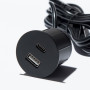 Мебельная USB розетка  ASA VersaPick type A+C матовый черный (060.29Z.00037)