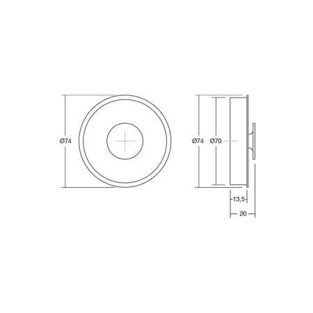 Ручка-кнопка Viefe D 70 мм (0556.070.Z.M2) черный матовый