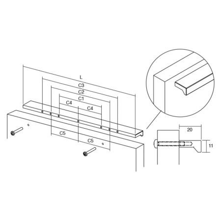 Ручка-скоба Viefe 128 мм (0077.128.L.M2) черный матовый