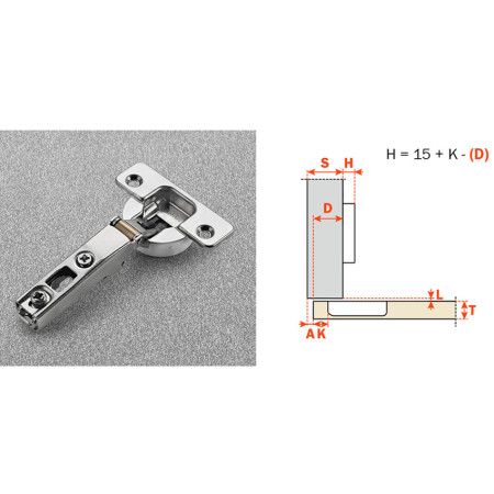 Накладная петля Salice Silentia+ Series 800 Soft close 105 (C8P6CE9)