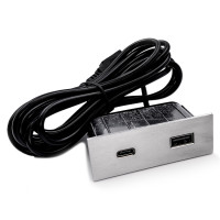 Мебельная USB розетка  ASA VersaPick type A+C нержавеющая сталь (060.29Z.00049)